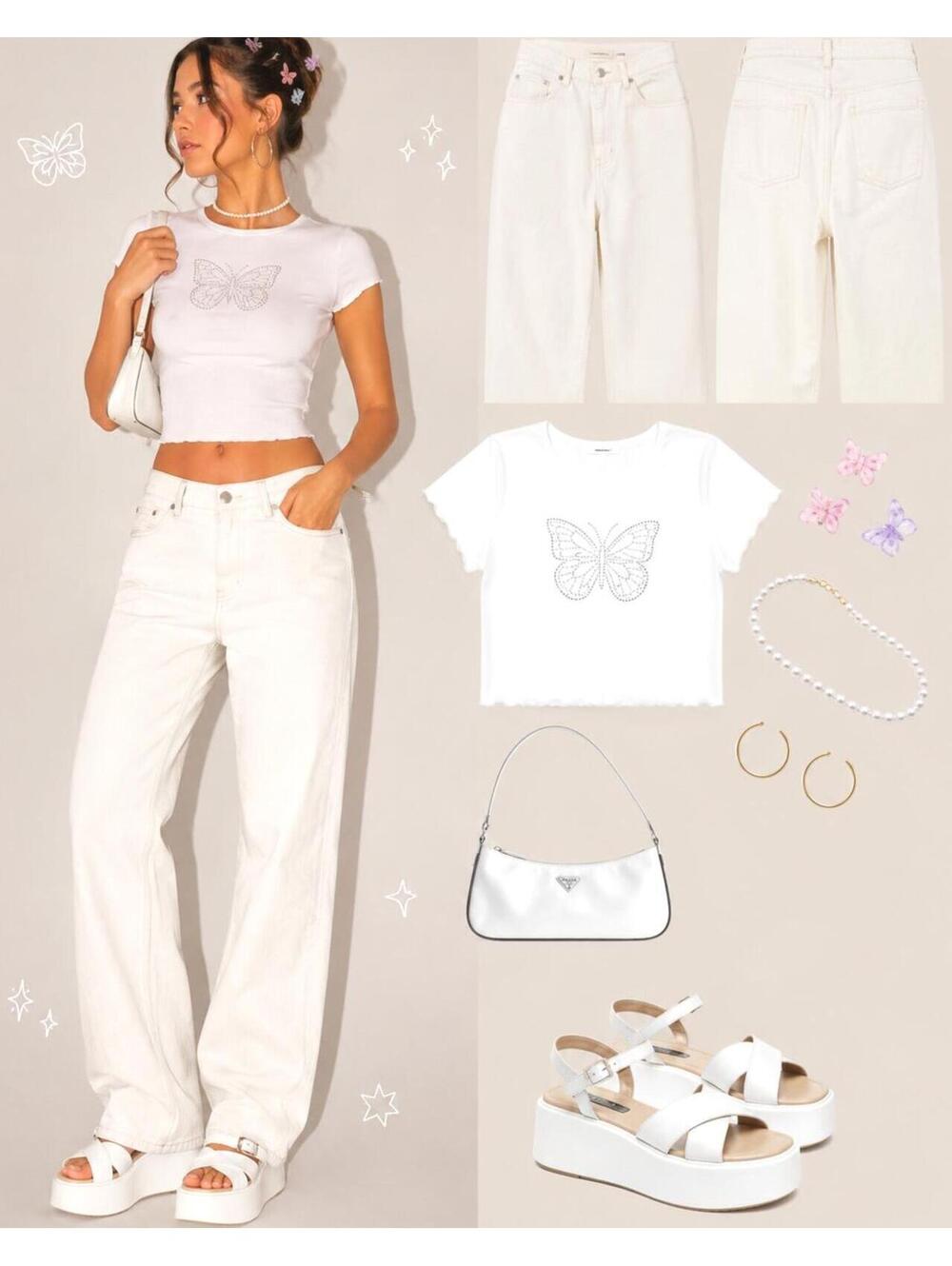 90s White Minimalist Slouchy Straight Denim Jeans High Rise Cotton Size 6